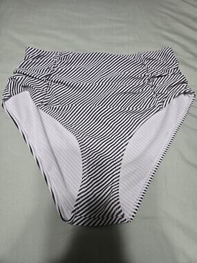 Unknown brand xl women's high waisted black and white striped swimsuit bottom